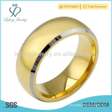 Anillo de tungsteno de oro de 18k oro simple para hombres